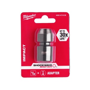 Adaptor pentru bit: ½″patrat - ¼″ HEX , 50 mm lungime, Milwaukee, cod 4932471828 - Img 2