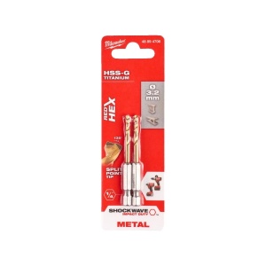 BURGHIU METAL HSS-TITAN RED HEX 1/4'' 3.2X23X66.5 MM -2PCS - Img 3