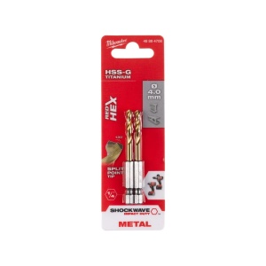 BURGHIU METAL HSS-TITAN RED HEX 1/4'' 4.0X26X71.5 MM -2PCS - Img 3