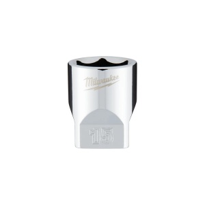 Cap cheie tubulara 1/4'' cu FOUR FLAT, sistem metric, marime 15 mm, lungime 25 mm, Milwaukee, cod 4932478323