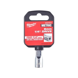 Cap cheie tubulara 1/4'' cu FOUR FLAT, sistem metric, marime 8 mm, lungime 25 mm, Milwaukee, cod 4932478316 - Img 2