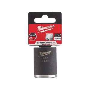 Cheie tubulara de impact Milwaukee SHOCKWAVE 1/2", scurta, 24 mm, Milwaukee, cod 4932478047 - Img 2