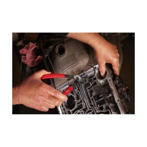 Cleste mare pentru inele de siguranta, int-ext, drept, unghi vf 18 grade, vf 1.8mm, 188 mm lungime, Milwaukee, cod 4932492493 - Img 3