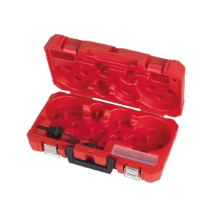 Cutie pentru 4 carote BI-METAL HOLE DOZER + tije prindere, burghie centrare si cheie imbus 1/8", Milwaukee, cod 4932430327