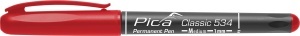 Marker permanent Classic 534, varf mediu 1.0 mm, negru / albastru / rosu, PICA