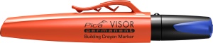 Marker permanent VISOR, alb / galben / albastru / rosu, PICA