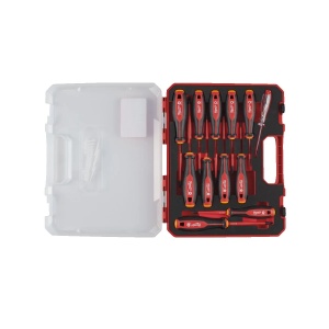 Set 12 surubelnite Tri-Lobe VDE (SL2,5/ SL3/ SL4/ SL5,5/ PH1/ PH2/ PZ1/ PZ2/ T10/ T15/ T20 + tester), Milwaukee, cod 4932479095 - Img 2