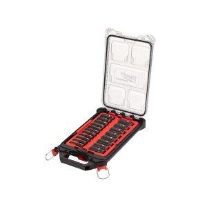 Set 19 chei tubulare lungi 3/8" (6-24 mm) de impact SHOCKWAVE IMPACT DUTY in organizator mic PACKOUT, Milwaukee, cod 4932480946