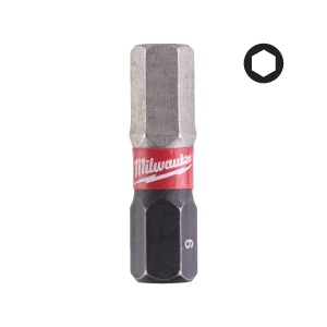 Set 2 Biti HEX pentru surubelnite SHOCKWAVE IMPACT DUTY HEX 6x25 mm Milwaukee, cod 4932430897