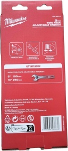 Set 2 chei reglabile de 150 mm si 250 mm, Milwaukee, cod 4932499519 - Img 2