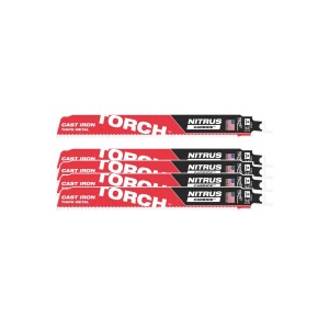 Set 5 panze fierastrau sabie HEAVY DUTY TORCH NITRUS CARBIDE pentru metal, TCT 230X10 TPI, Milwaukee, cod 48006552