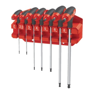 Set 7 chei Hex cu maner in T si suport, 2–8 mm, Milwaukee, cod 4932498677
