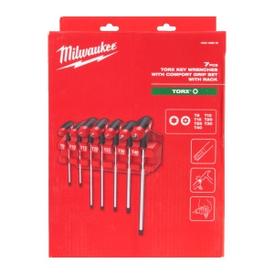 Set 7 chei Torx cu maner in T si suport Milwaukee, cod 4932498690 - Img 3