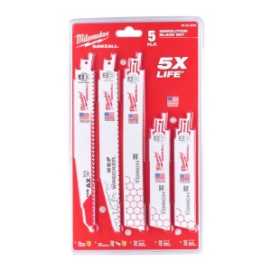 Set panze SAWZALL pentru metal si lemn cu cuie, 5 bucati, Milwaukee, cod 49222205