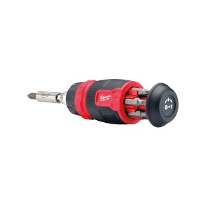 Surubelnita cu clichet 8 in 1, multi-bit, PH1 / PH2 / PZ1 / PZ2 / T15 / SL 0.6x4.5 / SL 1.2x6.5, Milwaukee, cod 4932480581