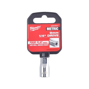 Cap cheie tubulara 1/4'' cu FOUR FLAT, sistem metric, marime 9 mm, lungime 25 mm, Milwaukee, cod 4932478317 - Img 2