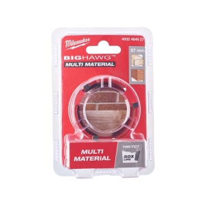 Carota BIG HAWG multi material, diametru 57 mm, adancime max 60 mm, 3 dinti, Milwaukee, cod 4932464927 - Img 2