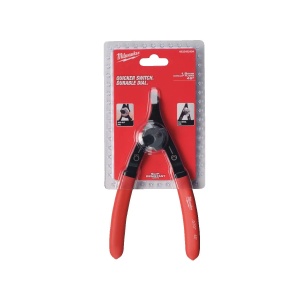 Cleste mare pentru inele de siguranta, int-ext, unghi vf 45 grade, vf 1.8mm, 186 mm lungime, Milwaukee, cod 4932492494 - Img 2