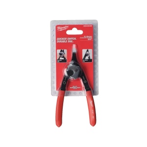 Cleste mic pentru inele de siguranta, int-ext, unghi vf 90 grade, vf 0.9mm, 147 mm lungime, Milwaukee, cod 4932492489 - Img 3