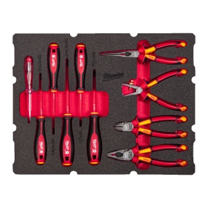 Insertie spuma PACKOUT cu 10 scule izolate pentru electricieni, Milwaukee, cod 4932493637
