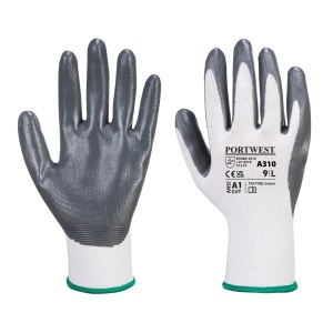 Manusi Flexo Grip Nitrile gri/alb, nivel de taiere A1, Portwest