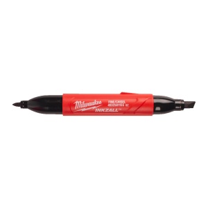 Marker INKZALL cu doua capete, tip dalta/Fin, negru, Milwaukee, cod 4932501155