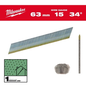 Pachet 2200 cuie finisaj 15G pentru M18 CN15GA, cap tip D, lungime 63 mm, Milwaukee, cod 4932492578 - Img 2