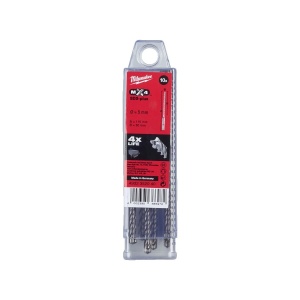 Set 10 burghie beton si zidarie SDS+ MX4 cu 4 taisuri, diametru 5.0 mm, lungime totala 115 mm, Milwaukee, cod 4932352040 - Img 2