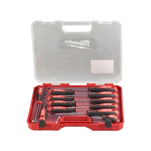 Set 12 surubelnite TRI-LOBE, PZ0/ PZ1/ PZ2/PH0/ PH1/ PH2/ SL2.5/ SL4/ SL5.5/ SL6.5/ SL6.5/ SL8, Milwaukee, cod 4932472003 - Img 2