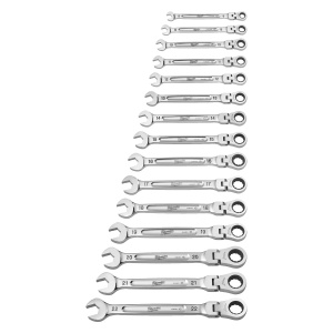 Set 15 chei fixe MAX BITE cu clichet si cap pivotant, 8-22 mm, Milwaukee, cod 4932478558