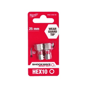Set 2 biti pentru surubelnite SHOCKWAVE IMPACT DUTY, HEX 10x25 mm, Milwaukee, cod 4932430899 - Img 2