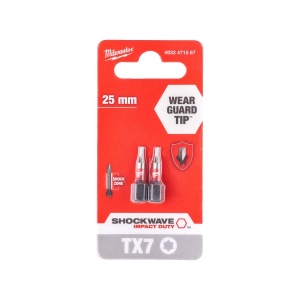 Set 2 Biti pentru surubelnite SHOCKWAVE IMPACT DUTY TX7 X 25 mm, Milwaukee, cod 4932471567 - Img 2
