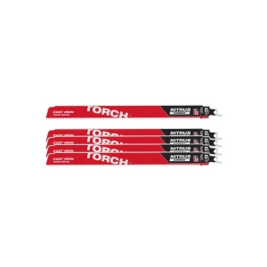 Set 5 panze fierastrau sabie HEAVY DUTY TORCH NITRUS CARBIDE pentru metal, TCT 300 x 10 TPI, Milwaukee, cod 48006553
