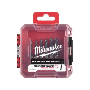 Set 6 burghie pentru metal HSS-G combi 3 in 1, M3, M4, M5, M6, M8, M10, prindere 1/4" HEX, Milwaukee, cod 4932498267 - Img 3