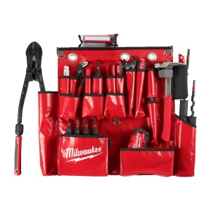 Suport scule lucratori linii electrice aeriene de inalta tensiune, constructie vinil, buzunare multiple, Milwaukee, cod 4932498653 - Img 2