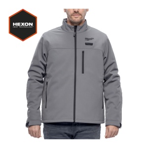 Jacheta gri premium incalzita M12 HJGR6-0, S-XXXL, tehnologie HEXON, 5 zone de incalzire, Milwaukee