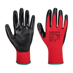 Manusi Flexo Grip Nitrile rosu/negru, nivel de taiere A1
