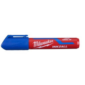 Marker albastru INKZALL cu varf lat de 6.2 mm, marime L, Milwaukee, cod 4932471557