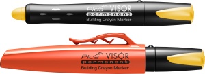 Marker permanent VISOR, alb / galben / albastru / rosu, PICA