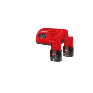 Pachet M12 NRG-302 cu 2 acumulatori M12 B3 si incarcator C12 C, Milwaukee , cod 4933451902
