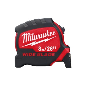 Ruleta magnetica PREMIUM cu banda lata de 33 mm, lungime 8 m/ 26', Milwaukee, cod 4932471818