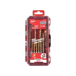 Set 10 burghie SHOCKWAVE HSS-TIN RED HEX 1/4" din titan pentru metal, 3-10 mm, Milwaukee, cod 4932493865 - Img 2