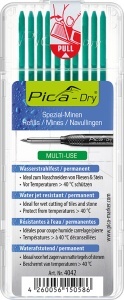 Set 10 mine de rezerva Pica-Dry 4030, alb / albastru / verde / galben / rosu / negru, PICA