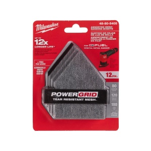 Set 12 foi de slefuit tip plasa PG pentru M12 FDSS, 67 x 92 mm + protectie, Milwaukee, cod 48805405 - Img 2