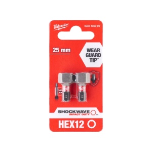 Set 2 Biti HEX pentru surubelnite SHOCKWAVE™ IMPACT DUTY HEX 12x25 mm Milwaukee, cod 4932430900 - Img 2