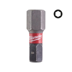 Set 2 Biti HEX pentru surubelnite SHOCKWAVE™ IMPACT DUTY HEX 8x25 mm Milwaukee, cod 4932430898