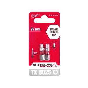 Set 2 Biti pentru surubelnite SHOCKWAVE IMPACT DUTY TX BO25 x 25 mm, Milwaukee, cod 4932471583 - Img 2
