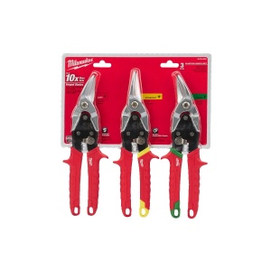 Set 3 foarfeci pentru tabla ( taiere dreapta , spre stanga si spre dreapta) , Milwaukee, cod 48224533