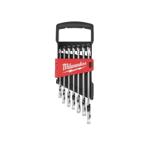 Set 7 chei fixe MAX BITE cu clichet si cap pivotant de 180°, 8, 10, 12, 13, 14, 15, 17 mm, Milwaukee, cod 4932478557