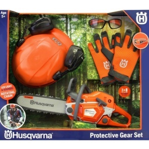 Set drujba jucarie 550XP cu casca, ochelari si manusi copii, Husqvarna, cod 546272401